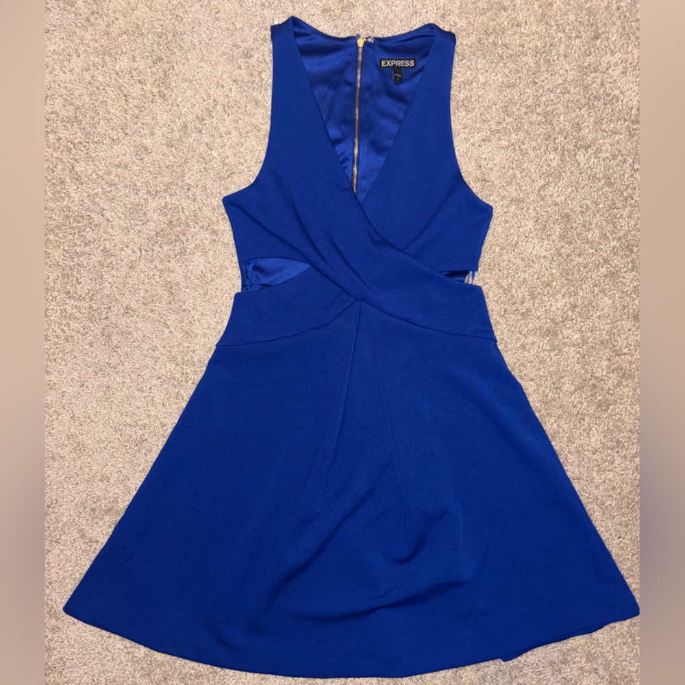Express Royal Blue Backless Dress